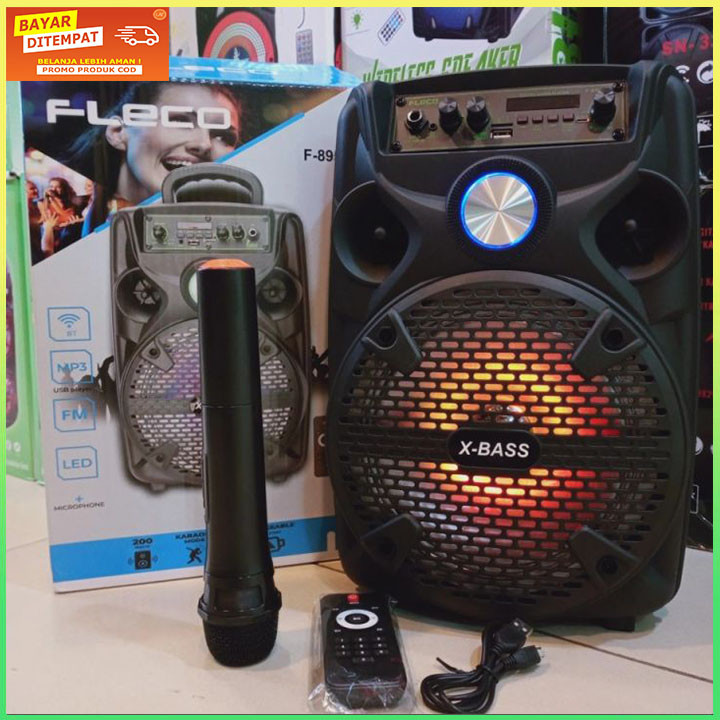 SERBA COD SPEAKER FLECO F-8955-D MIC WIRELESS 8'5 INCH TANPA KABEL FREMIC SALON MIC WIRELESS TANPA K