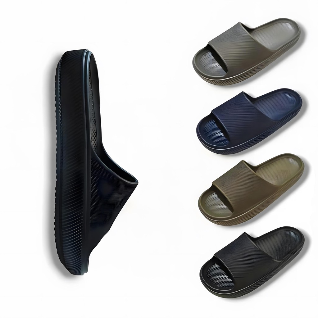 Sandal Pria Sol Lembut Anti Slip Sandal Slip On Karet Polos Nyaman Dipakai 862