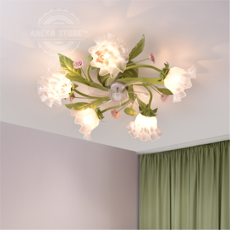 Lampu ruang tamu bunga suasana pedesaan lampu kamar tidur rumah lampu langit-langit led restoran kip