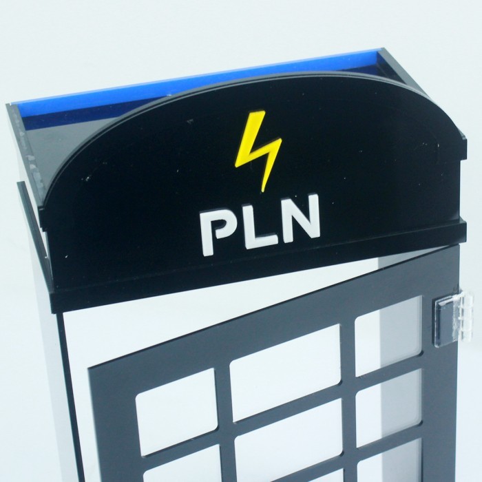 Kotak Meteran PLN I Box Meteran Listrik Bahan Acrylic - Hitam, Prabayar Besar