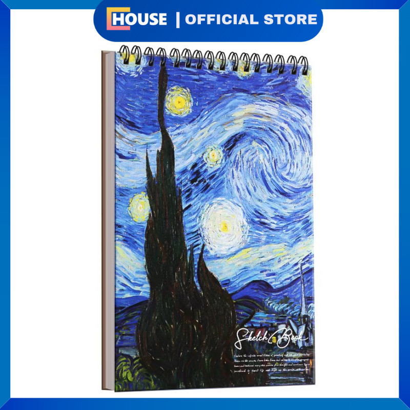 

(COD) U HOUSE Buku gambar/ Buku Melukis/ Sketchbook A4 / Buku Gambar Aesthetic/ Buku Gambar Vertikal Jilid Spiral 45 Halaman/ Buku Melukis