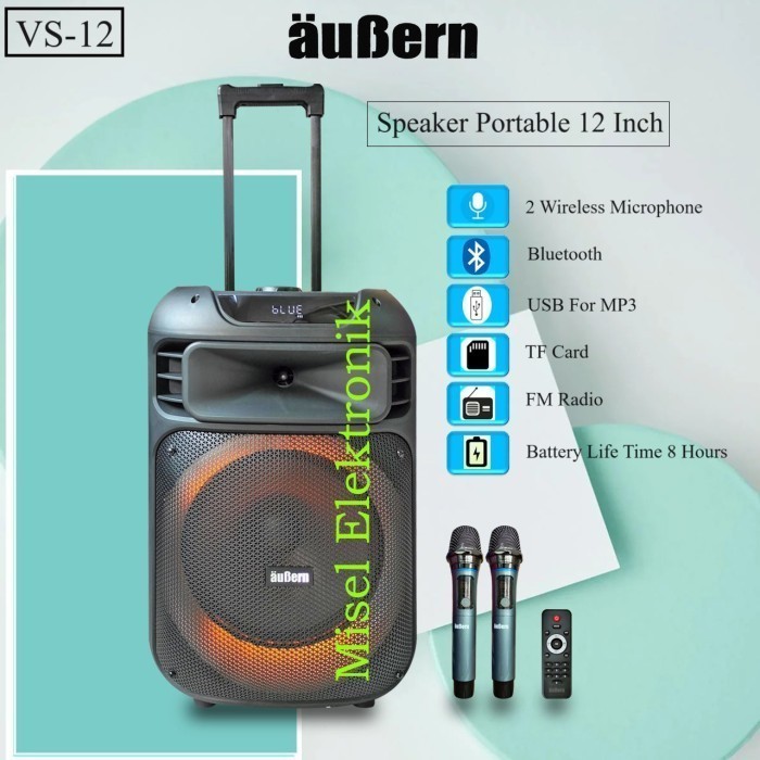 Speaker Portable 12 Inch Aubern VS-12 Bluetooth Original