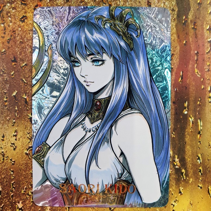 KY562 Kartu Anime Saori Kido Saint Seiya 3D Aura Hologram