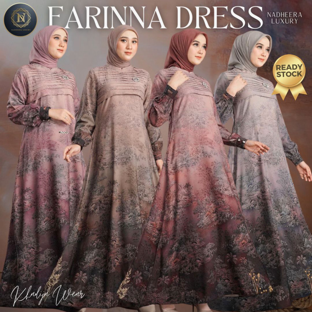 [BISA COD] FARINNA DRESS NADHEERA LUXURY FARINA GAMIS MOTIF NARUMI
