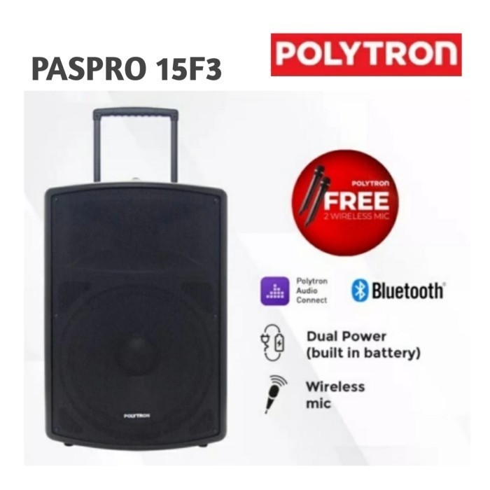 POLYTRON PASPRO 15F3 PROFESSIONAL SPEAKER AKTIF PASPRO15F3 / PAS PRO 15F3 / PASPRO 15F5 / PASPRO 15F