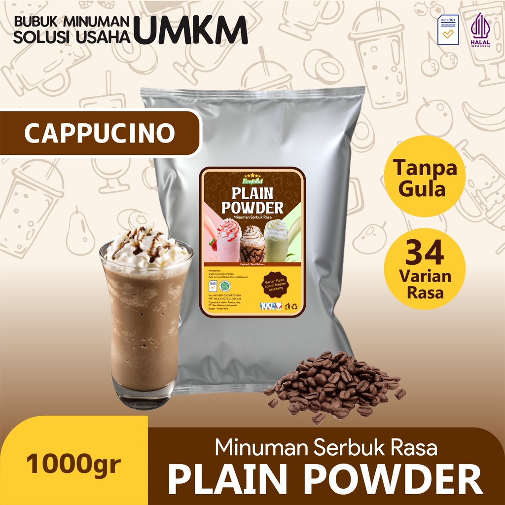 

Bubuk Minuman Tanpa Gula Powder Drink No Sugar Plain Powder Rasa Cappucino 1kg