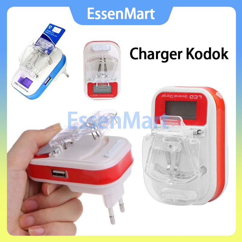Dekstop Charger LCD Jepit Casan Kodok Lipat LED / Charger Kodok Indikator / Charger Kodok LCD Univer