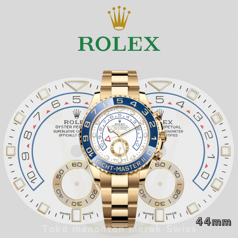 Rolex【Rolex 100% Asli】Rolex YACHT-MASTER II Jam Tangan Pria M116688-0002 Oyster 44 Mm Oystersteel An