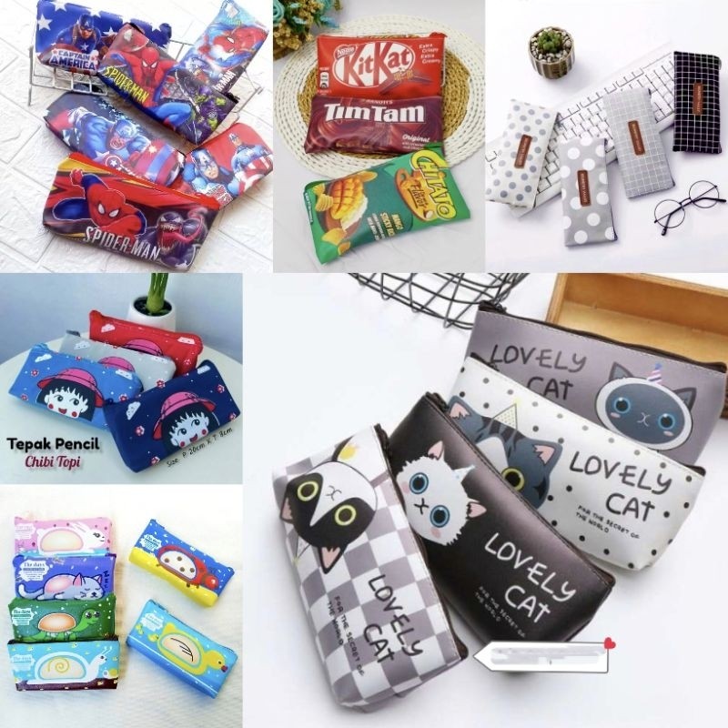 

(Grosir) 12pcs Tepak / Tempat Pensil Pouch Labubu Kuromi Free Plastik Opp