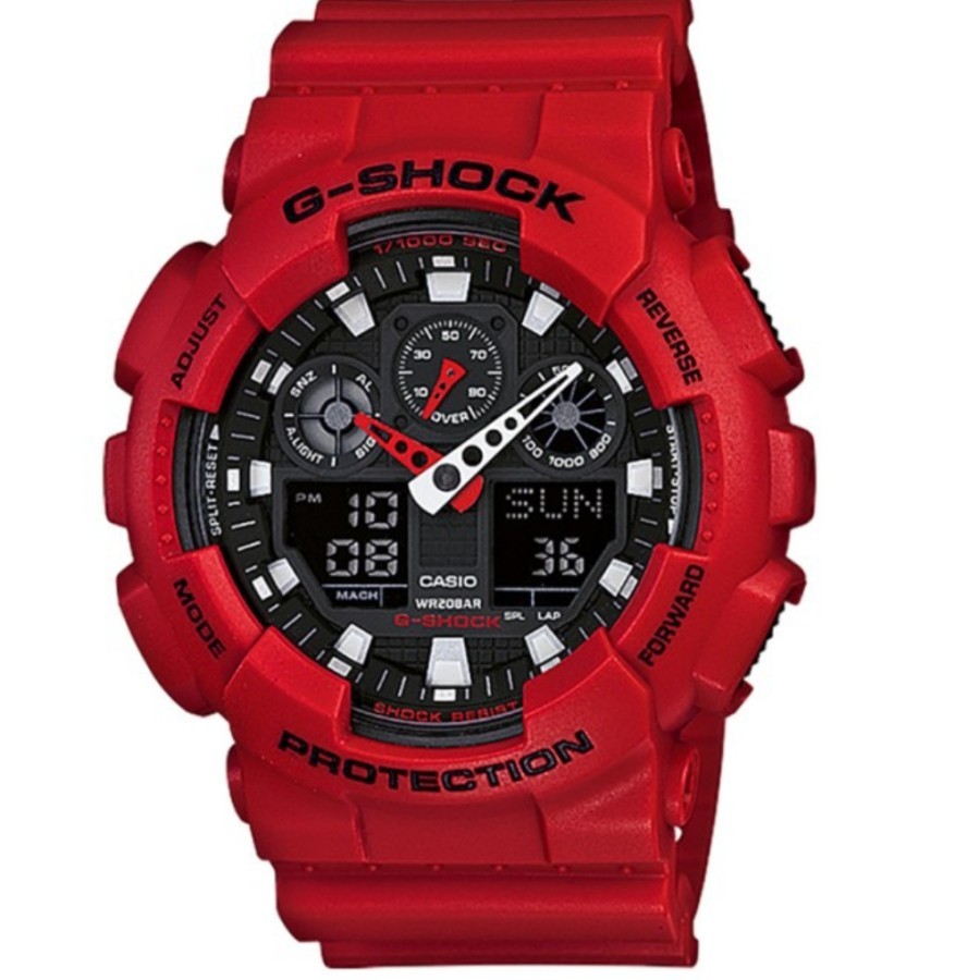 Promo Original Casio G-Shock GA-100B-4ADR Jam Tangan Pria GSHOCK GA100 GA-100B-4A Garansi Resmi 2 Ta