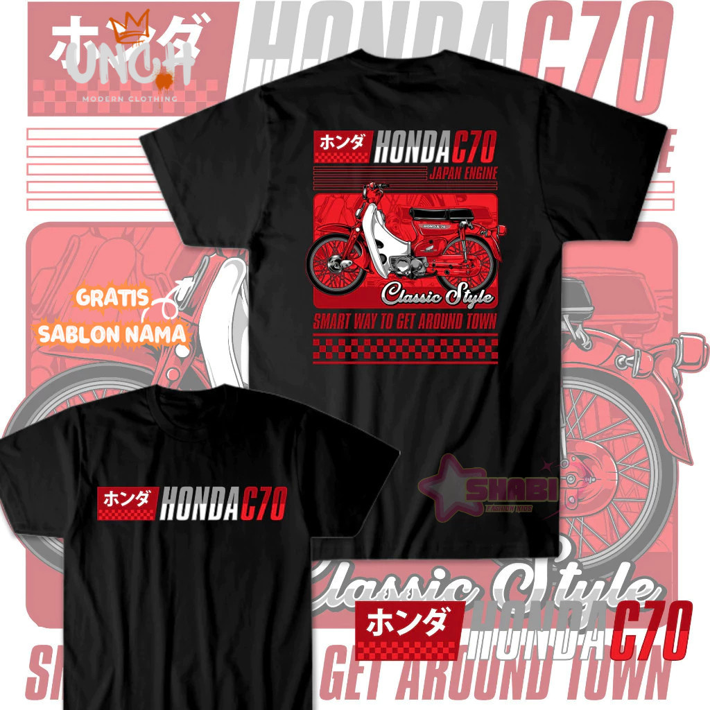 Baju Kaos Anak Gratis Sablon Nama - Kaos Anak Lengan Pendek - Usia 1-12 Tahun - Karakter MOTOR HONDA