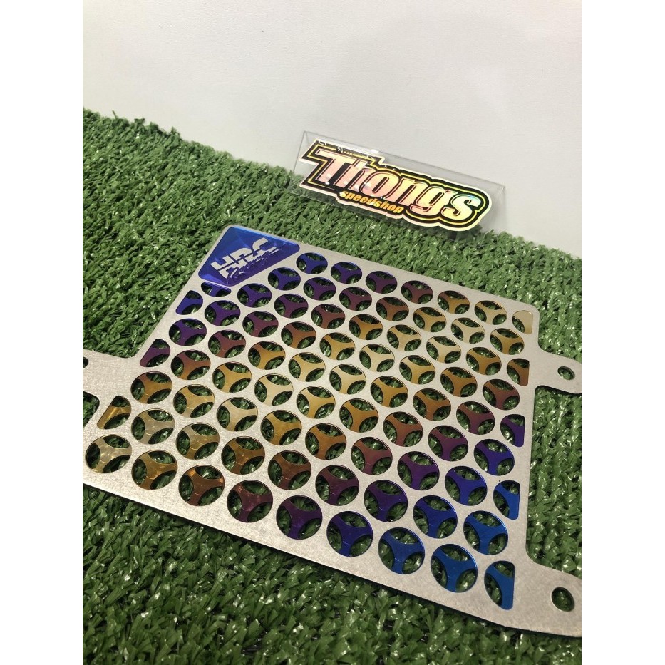 COVER RADIATOR TITANIUM HONDA VARIO PCX HRC TITANIUM BLUE GOLD