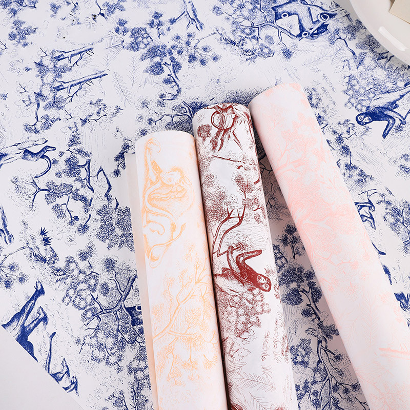 

Vintage Craft Flower Wrapping Paper , Waterproof Printing Kraft Paper, 10 Sheets Art Aesthetics Paper For Bouquets