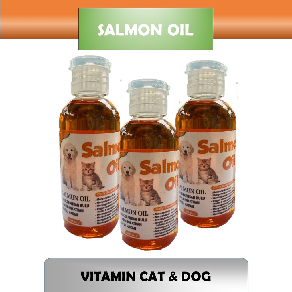 Minyak Salmon Murni 100% - Minyak Salmon Kucing Anjing - Salmon Oil Vitamin - Minyak Ikan Salmon