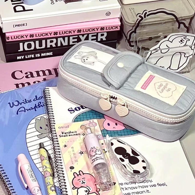 

TERBARU Tempat pensil berkapasitas besar Tas pena penyimpanan alat tulis siswa