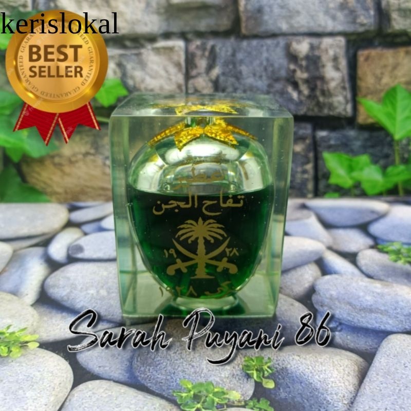 Barang Antik Minyak Apel Cair kecil J in Fiber Turki Daun Mas Apel Hijau KL1