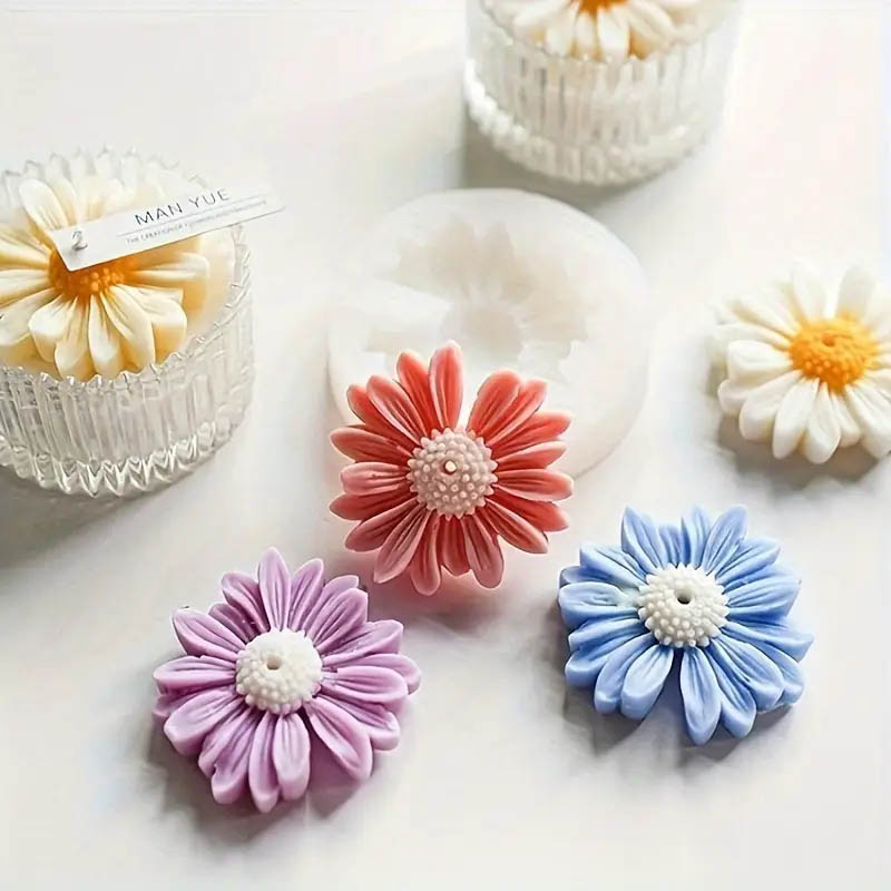

1pc 3D Daisy Flower Silicone Candle and Plaster Mold - DIY Resin and Clay Handmade Soap Crafting Home Decor