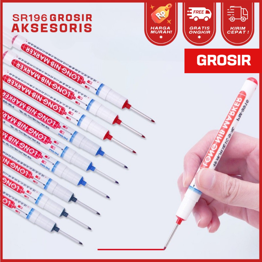 

GROSIR - Spidol Pertukangan NIB Marker Long Head Marker Spidol Tukang Panjang Waterproof