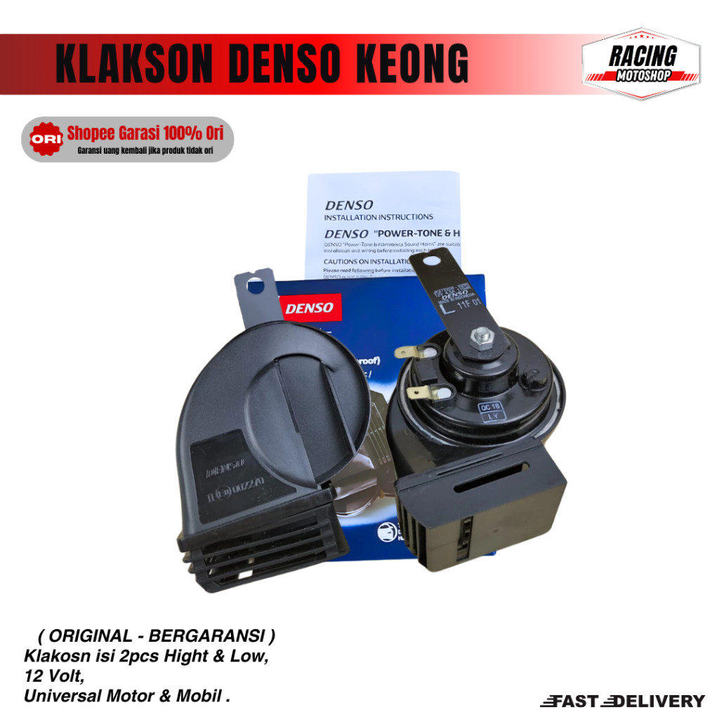 KLAKSON KEONG DENSO WATERPROOF ANTI AIR UNTUK MOTOR MOBIL 12V 24 volt Klakson