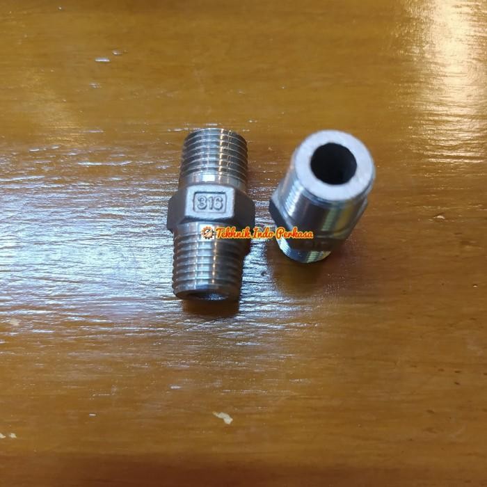 Doubel Nepel SS316 Drat 2" Inch / Double Nepel Stainless SS316