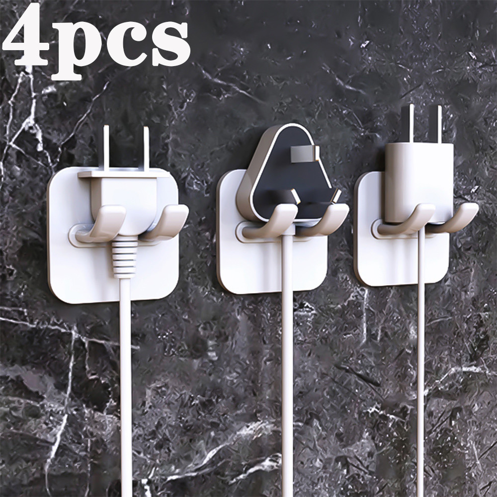 Wall Mount Shaving Razor Holder Shaver Rack Self Adhesive Power Plug Socket Rack Bathroom Kitchen St