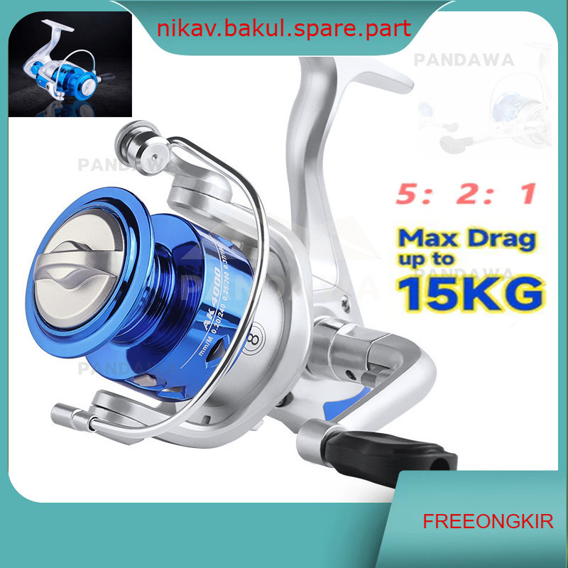 REEL PANCING METAL NX 14BB 1000 2000 3000 4000 6000 MAX DRAG 15KG reel pancing murah kuat fishing re