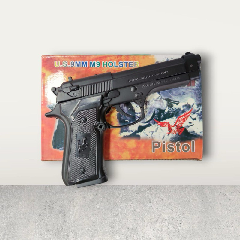 Mancis Unik Korek Api Model Pistol M9 500 Holster Baretta Besi