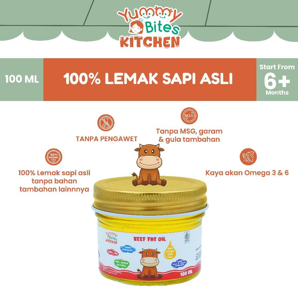 

Yummy Bites Kitchen - 100% Lemak Sapi Australia Asli 100ML | Australian Beef Fat oil | Australian Beef Tallow | BB Booster MPASI | Lemak sehat MPASI| MPASI