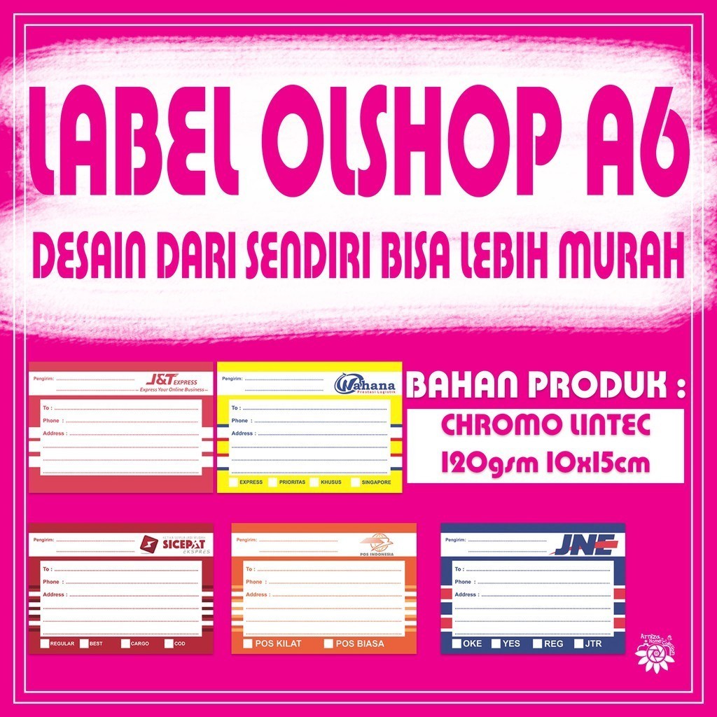 

(Chromo) Cetak Stiker Olshop A6 // Label Sticker Pengiriman 10x15 cm // JNE JNT WAHANA SICEPAT NINJA