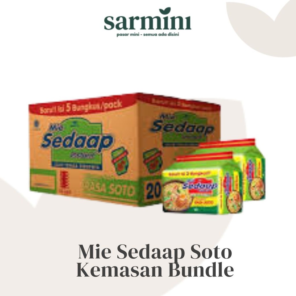 

Mie Sedaap Soto Kemasan Bundle 1 Dus Isi 8 Pack x 5 pcs