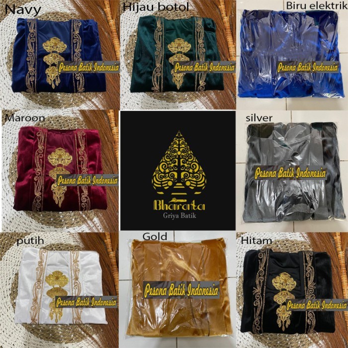 

✨LARIS✨ -Baju Kebaya Bludru Panjang / Kebaya Cantik - Bordir Stik, Kutubaru - Gold, Jumbo