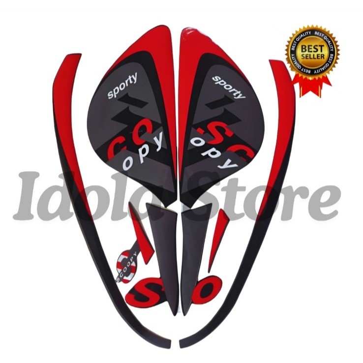 Stiker Striping Honda Scoopy Sporty 2022 Hitam List Stiker Standar Scoopy Sporty 2022 Terbaik