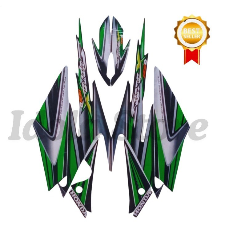 Stiker Striping List Body Supra X 125 D 2006 Hijau Standar Motor Honda Supra X 125 D 2006 Terbaik