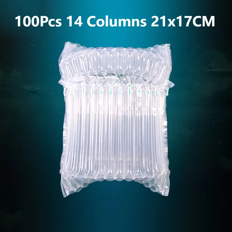 

100Pcs 14 Columns 21x17CM Air Column Bag Bubble Column Milk Powder Express Shockproof Packaging Inflatable Bubble Bag