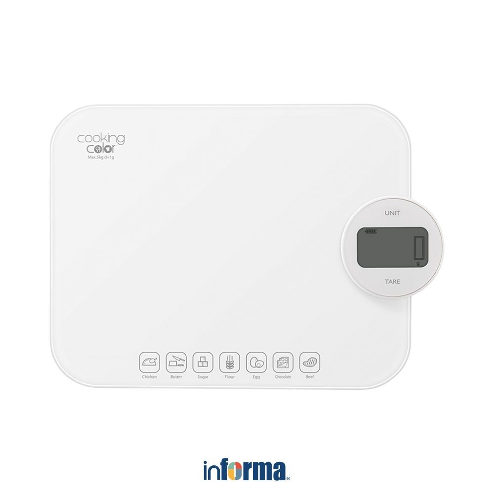 Informa Cooking Color Emmett Timbangan Dapur Digital Self-Powered - Putih Kitchen Scale Alat Penguku