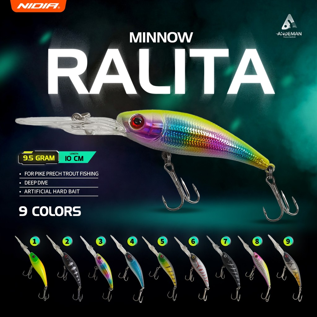 Umpan Pancing Casting Minnow RALITA Lure 10cm Floating Suspending