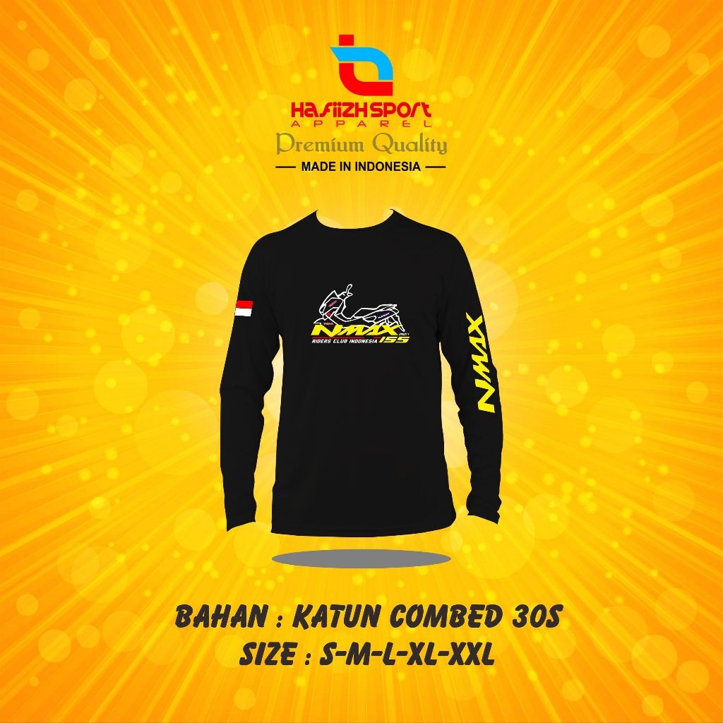 KAOS BAJU MOTOR YAMAHA NMAX INDONESIA BAHAN PREMIUM LENGAN PANJANG