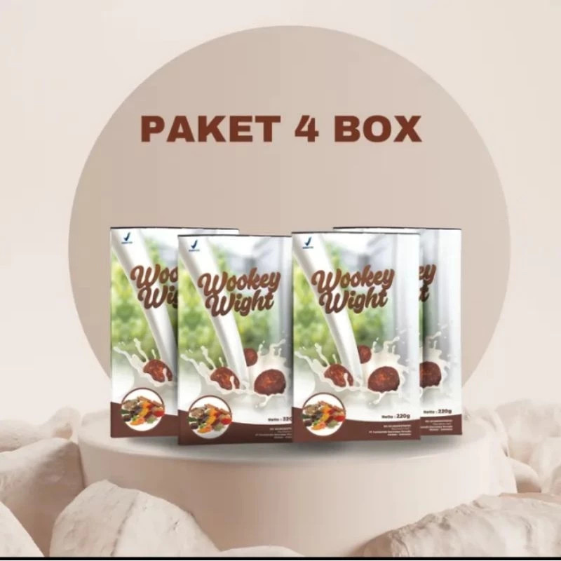 

Wookey Weight - 4 Box Original Susu Penggemuk Badan & Penambah Nafsu Makan