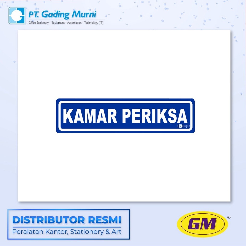 

GM LABEL KECIL LK 214 WARNA KAMAR PERIKSA