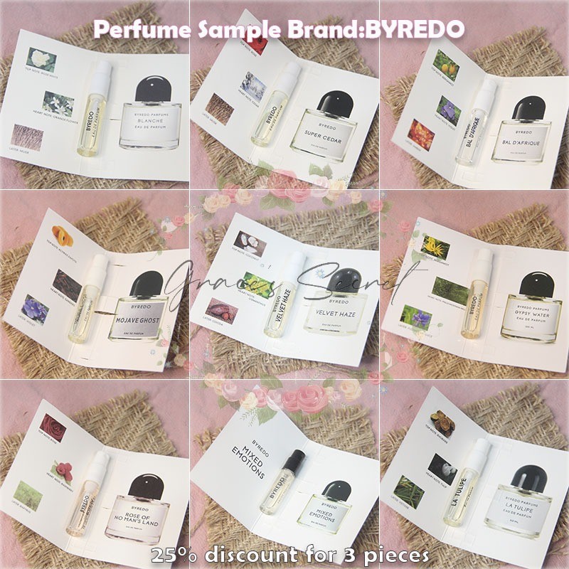 Sample Parfum - 2ML Koleksi Parfum Byredo / 12 Wewangian / Wewangian Parfum Sampel Parfum Botol Keci