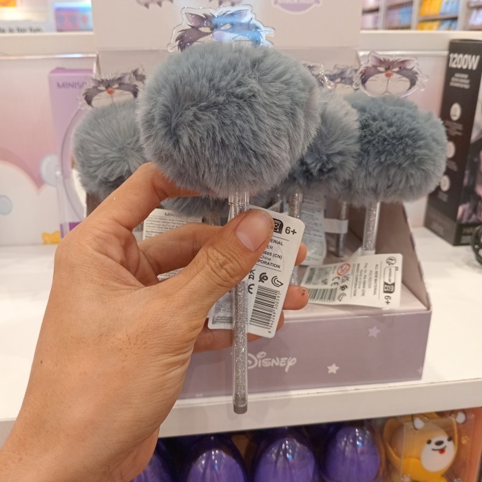 

MINISO Disney Cat Acrylic Pompom Pen (PDQ) - Pena Gel Pompom Cantik - Ballpoint - Pulpen