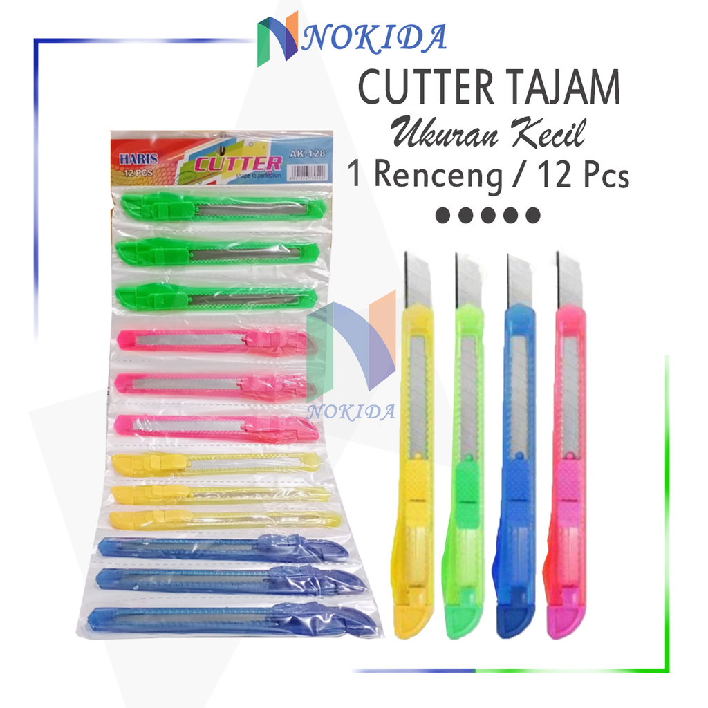 

Nokida Cutter (1 Renceng/12 Pcs) / Pisau Murah / Alat Potong Kecil