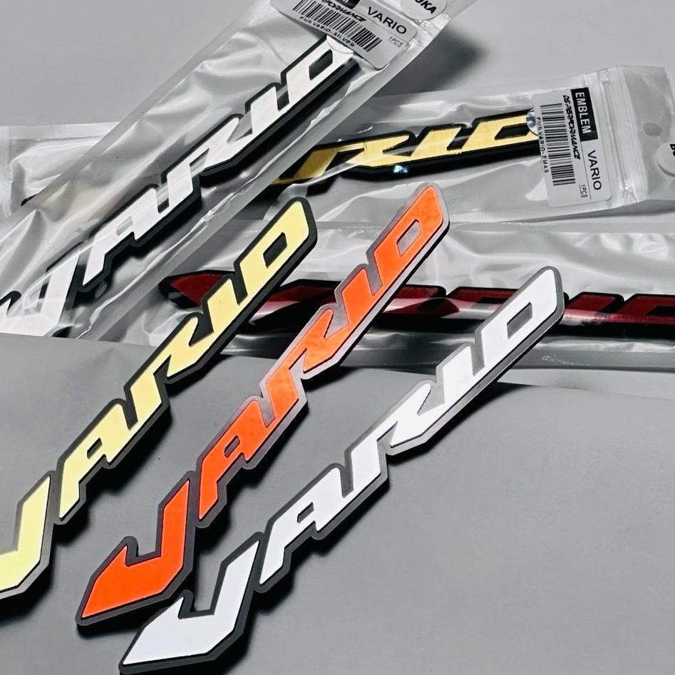 OS EMBLEM 3D Motor Vario Timbul Akrilik 3mm VARIO Click Pilihan Warna Merah, Gold ,Silver