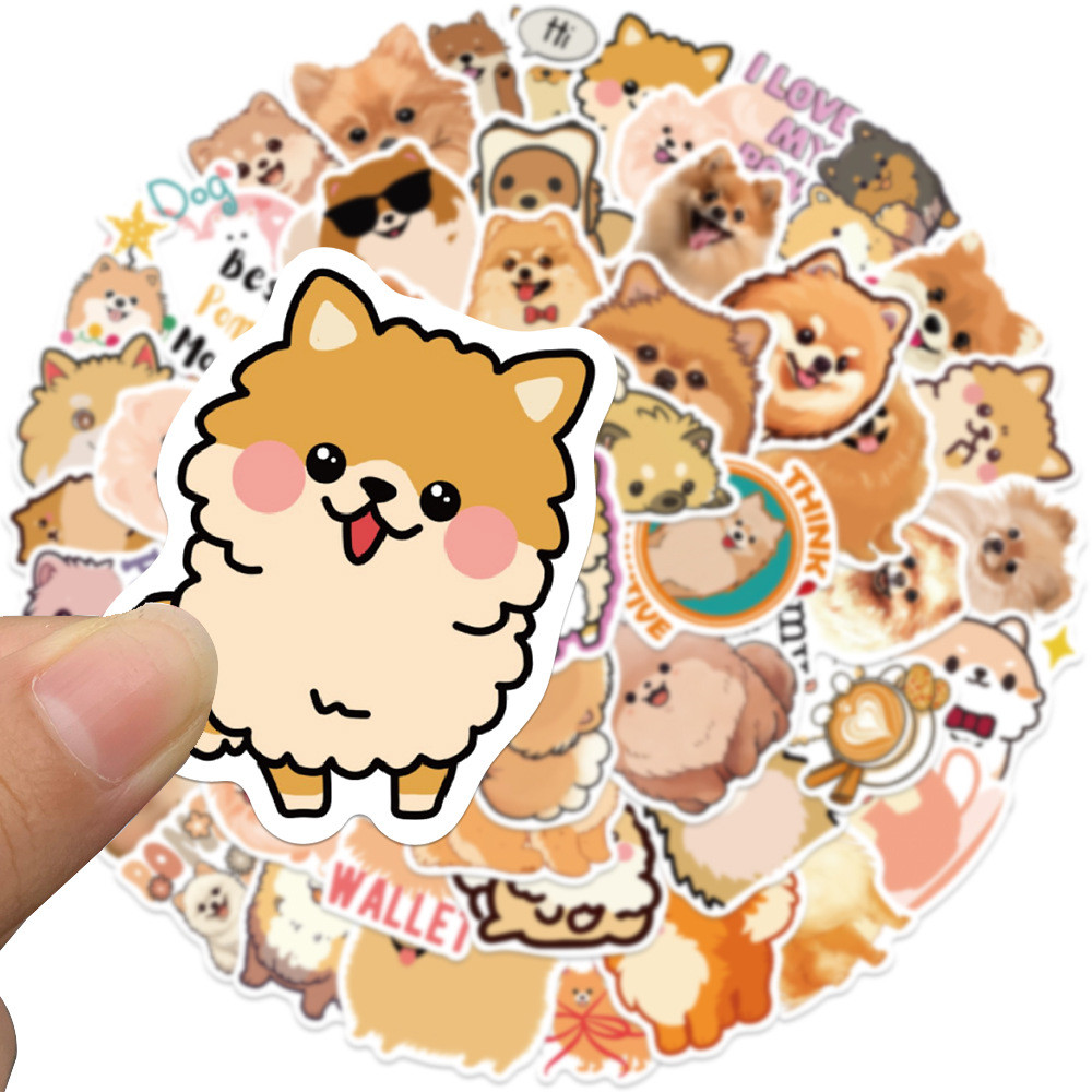 

10/50pcs Cute Pets Pomeranian Dog Sticker for IPad Computer Luggage Laptop Phone Stickers Waterproof Vinyl Love Decal Toys Decor
