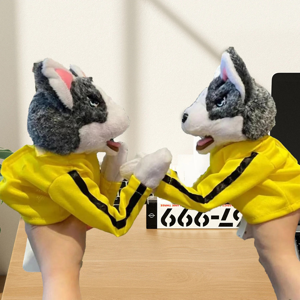 

Husky Glove Doll Toys Puppet Dog Kung Fu Animal Husky Boxing Puppet Finger Battle With Sound Plush Toy Doll Birthday Gifts