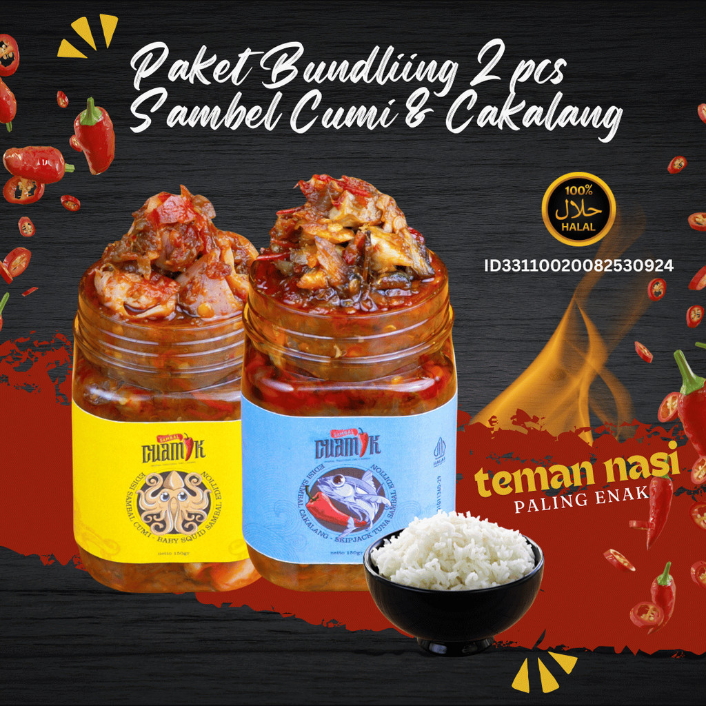 

BEST SELLER Paket Bundling 2pcs Sambal Cuamik - Sambel Cumi Sambal Cakalang