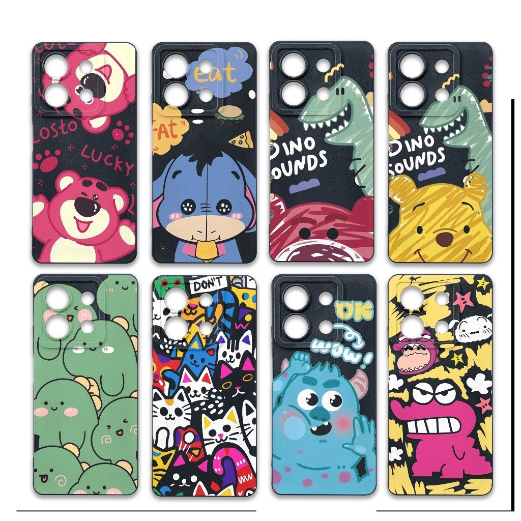 Casing Softcase Case Xiao-mi Redmi Note 13 13c 14c 4G 12 12c 5G Pro Motif Karakter  Gambar Kartun Lo