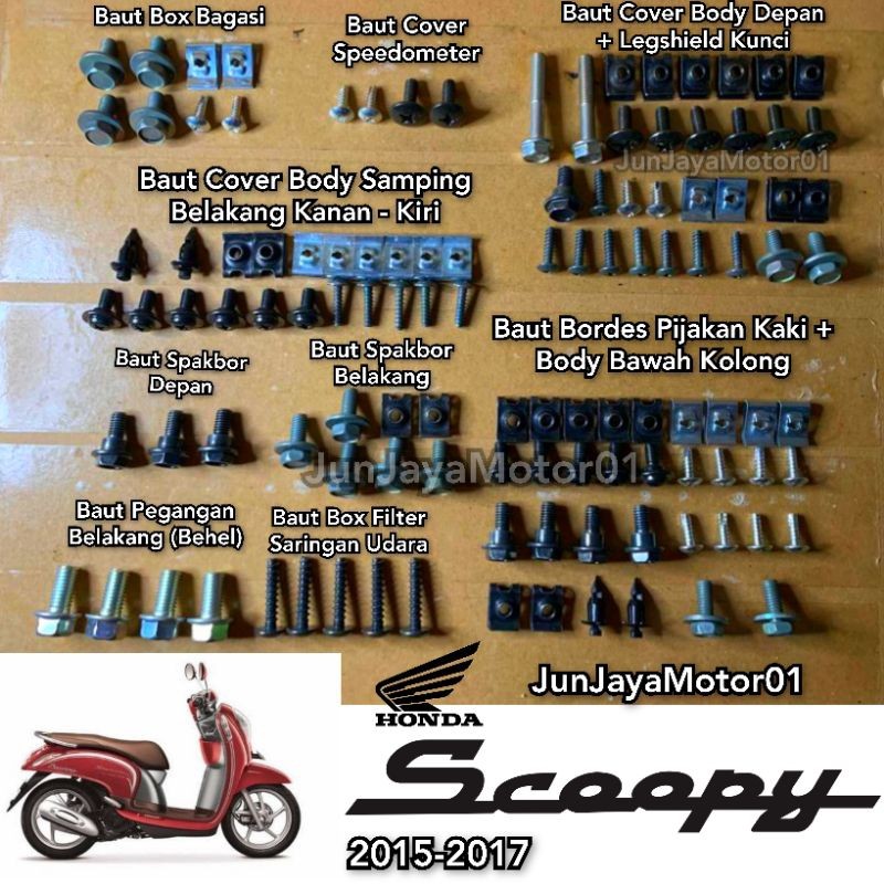 COD / Promo / Diskon / Baut Honda Scoopy Fi 2015-2017 Fullset Body / Baut Honda Scoopy Fi 2015 - 201