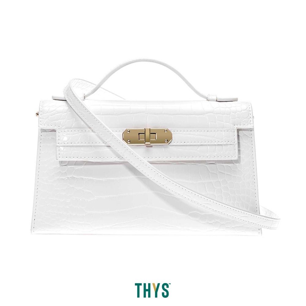 Susen Croco Tas Tangan Turnlock 2016 - Putih