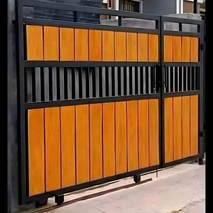 pintu pagar dorong grc motip